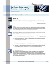 Brochure Woodward sur les systèmes de contrôle des turbines à gaz