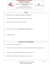 Questionnaire de modernisation sur turbines et moteurs