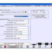 Ecran de configuration du compresseur avec le 505CC2