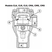 Assemblage de la Vanne Amot de régulation thermostatique à 3 voies Modèle C