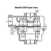 Schema de la Vanne Amot de régulation thermostatique à 3 voies Modèle E