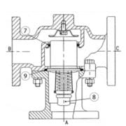 Schéma de la Vanne Amot de régulation thermostatique Modèle B