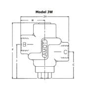 Schéma de la Vanne Amot de régulation thermostatiques Modèle J