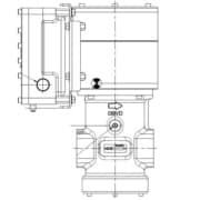 Vanne gaz GS50 avec entrées de conduits et connexion de vidange